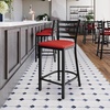 image:imageFlash Furniture Hercules Ladder Back Counter Stool  Vinyl Seat BlackRed