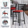 image:imageFlash Furniture Hercules Ladder Back Counter Stool  Vinyl Seat BlackRed
