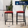 image:imageFlash Furniture Hercules Ladder Back Counter Stool  Vinyl Seat BlackRed