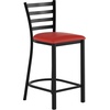 image:imageFlash Furniture Hercules Ladder Back Counter Stool  Vinyl Seat BlackRed