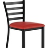 image:imageFlash Furniture Hercules Ladder Back Counter Stool  Vinyl Seat BlackRed