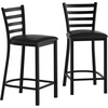 image:imageFlash Furniture Hercules Ladder Back Counter StoolVinyl Seat BKBK 2PK