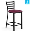 image:imageFlash Furniture Hercules Ladder Back Counter StoolVinyl Seat BKBurg 2PK