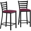 image:imageFlash Furniture Hercules Ladder Back Counter StoolVinyl Seat BKBurg 2PK