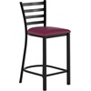 image:imageFlash Furniture Hercules Ladder Back Counter StoolVinyl Seat BlackBurg