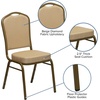 image:imageFlash Furniture 01AGH20124E Crown Back Stacking Banquet Chair Beige Fabric 25 Seat Gold Frame