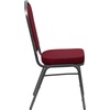 image:imageFlash Furniture 01SV3169 CrownBack Stacking Chair Burgundy Fabric 25 Seat Silver Vein