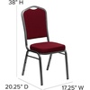 image:imageFlash Furniture 01SV3169 CrownBack Stacking Chair Burgundy Fabric 25 Seat Silver Vein