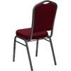 image:imageFlash Furniture 01SV3169 CrownBack Stacking Chair Burgundy Fabric 25 Seat Silver Vein