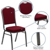 image:imageFlash Furniture 01SV3169 CrownBack Stacking Chair Burgundy Fabric 25 Seat Silver Vein