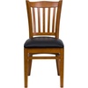 image:imageFlash Furniture 4 Pk HERCULES Series Vertical Slat Back Cherry Wood Restaurant Chair  Black Vinyl SeatBlack Vinyl SeatCherry Wood Frame