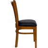 image:imageFlash Furniture 4 Pk HERCULES Series Vertical Slat Back Cherry Wood Restaurant Chair  Black Vinyl SeatBlack Vinyl SeatCherry Wood Frame