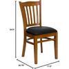 image:imageFlash Furniture 4 Pk HERCULES Series Vertical Slat Back Cherry Wood Restaurant Chair  Black Vinyl SeatBlack Vinyl SeatCherry Wood Frame