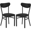 image:imageFlash Furniture Commercial Steel Dining Chair BlueBlack Vinyl BackBlack Vinyl Seat