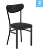 image:imageFlash Furniture Commercial Steel Dining Chair BlueBlack Vinyl BackBlack Vinyl Seat
