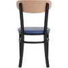 image:imageFlash Furniture Commercial Steel Dining Chair BlueNatural Birch Wood BackBlue Vinyl Seat
