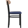 image:imageFlash Furniture Commercial Steel Dining Chair BlueNatural Birch Wood BackBlue Vinyl Seat