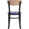 image:imageFlash Furniture Commercial Steel Dining Chair BlueNatural Birch Wood BackBlue Vinyl Seat