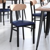 image:imageFlash Furniture Commercial Steel Dining Chair BlueNatural Birch Wood BackBlue Vinyl Seat