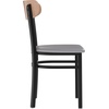 image:imageFlash Furniture Commercial Steel Dining Chair BlueNatural Birch Wood BackGray Vinyl Seat