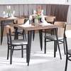 image:imageFlash Furniture Commercial Steel Dining Chair BlueNatural Birch Wood BackGray Vinyl Seat