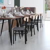 image:imageFlash Furniture Commercial Steel Dining Chair BlueNatural Birch Wood BackGray Vinyl Seat