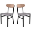 image:imageFlash Furniture Commercial Steel Dining Chair BlueNatural Birch Wood BackGray Vinyl Seat