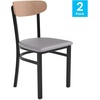 image:imageFlash Furniture Commercial Steel Dining Chair BlueNatural Birch Wood BackGray Vinyl Seat