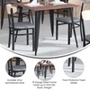 image:imageFlash Furniture Commercial Steel Dining Chair BlueNatural Birch Wood BackGray Vinyl Seat