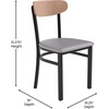 image:imageFlash Furniture Commercial Steel Dining Chair BlueNatural Birch Wood BackGray Vinyl Seat