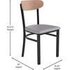 image:imageFlash Furniture Commercial Steel Dining Chair BlueNatural Birch Wood BackGray Vinyl Seat