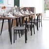 image:imageFlash Furniture Commercial Steel Dining Chair BlueNatural Birch Wood BackGray Vinyl Seat