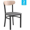 image:imageFlash Furniture Commercial Steel Dining Chair BlueNatural Birch Wood BackGray Vinyl Seat