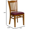 image:imageFlash Furniture Hercules Vertical Back Wood ChairVinyl Seat WalnutMochaBurgundy Vinyl SeatCherry Wood Frame