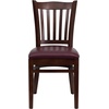 image:imageFlash Furniture Hercules Vertical Back Wood ChairVinyl Seat WalnutMochaBurgundy Vinyl SeatMahogany Wood Frame