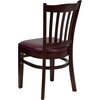 image:imageFlash Furniture Hercules Vertical Back Wood ChairVinyl Seat WalnutMochaBurgundy Vinyl SeatMahogany Wood Frame
