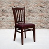 image:imageFlash Furniture Hercules Vertical Back Wood ChairVinyl Seat WalnutMochaBurgundy Vinyl SeatMahogany Wood Frame