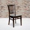 image:imageFlash Furniture Hercules Vertical Back Wood ChairVinyl Seat WalnutMochaWalnut Wood SeatWalnut Wood Frame