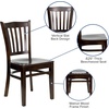 image:imageFlash Furniture Hercules Vertical Back Wood ChairVinyl Seat WalnutMochaWalnut Wood SeatWalnut Wood Frame