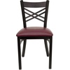 image:imageFlash Furniture Hercules XBack Chair  Vinyl Seat BlackMocha 2PackBurgundy Vinyl SeatBlack Metal Frame