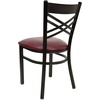 image:imageFlash Furniture Hercules XBack Chair  Vinyl Seat BlackMocha 2PackBurgundy Vinyl SeatBlack Metal Frame