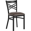 image:imageFlash Furniture Hercules XBack Chair  Vinyl Seat BlackMocha 2PackMocha Vinyl SeatBlack Metal Frame