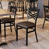 image:imageFlash Furniture Hercules XBack Chair  Vinyl Seat BlackMocha 2PackMocha Vinyl SeatBlack Metal Frame