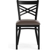image:imageFlash Furniture Hercules XBack Chair  Vinyl Seat BlackMocha 2PackMocha Vinyl SeatBlack Metal Frame