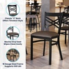 image:imageFlash Furniture Hercules XBack Chair  Vinyl Seat BlackMocha 2PackMocha Vinyl SeatBlack Metal Frame