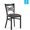 image:imageFlash Furniture Hercules XBack Chair  Vinyl Seat BlackMocha 2PackMocha Vinyl SeatBlack Metal Frame