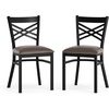 image:imageFlash Furniture Hercules XBack Chair  Vinyl Seat BlackMocha 2PackMocha Vinyl SeatBlack Metal Frame