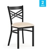 image:imageFlash Furniture Hercules XBack Chair  Vinyl Seat BlackMocha 2PackTan Vinyl SeatBlack Metal Frame