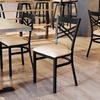 image:imageFlash Furniture Hercules XBack Chair  Vinyl Seat BlackMocha 2PackTan Vinyl SeatBlack Metal Frame