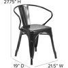 image:imageFlash Furniture Metal IndoorOutdoor Chair with Arms BlackBlackBlack